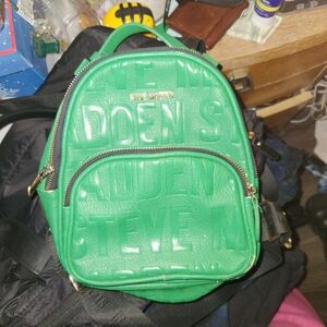 Steve Madden Green Embossed Mini Backpack